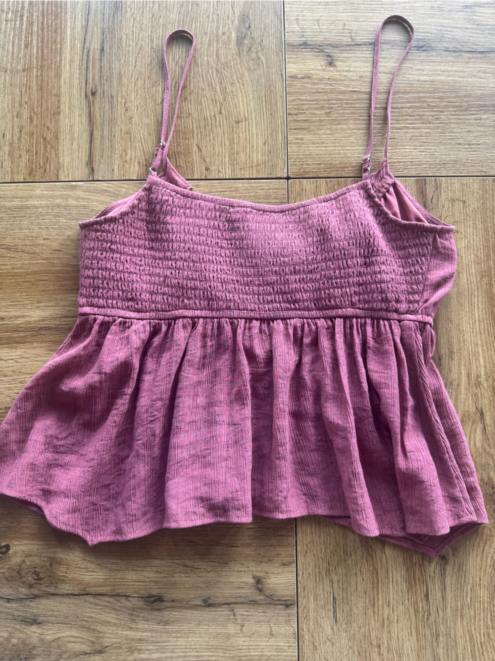RSQ Burgundy Tie-Front Peplum Camisole - Picture 4 of 4